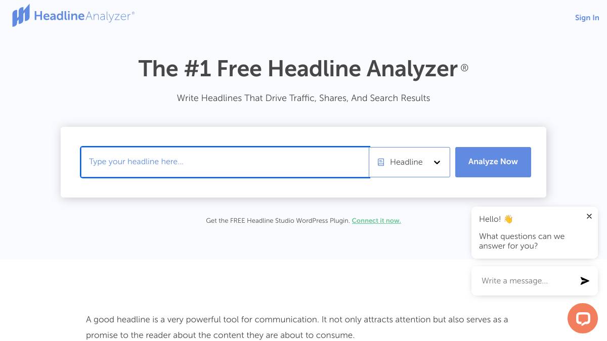 CoSchedule Headline Analyzer