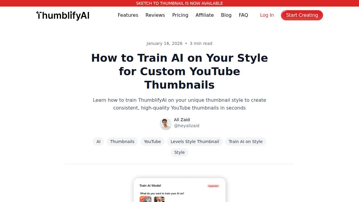 Train Custom AI on Face & Style